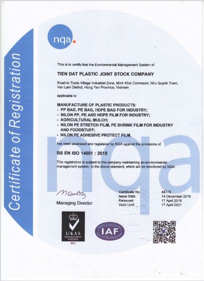 Certificado ISO 14001:2015